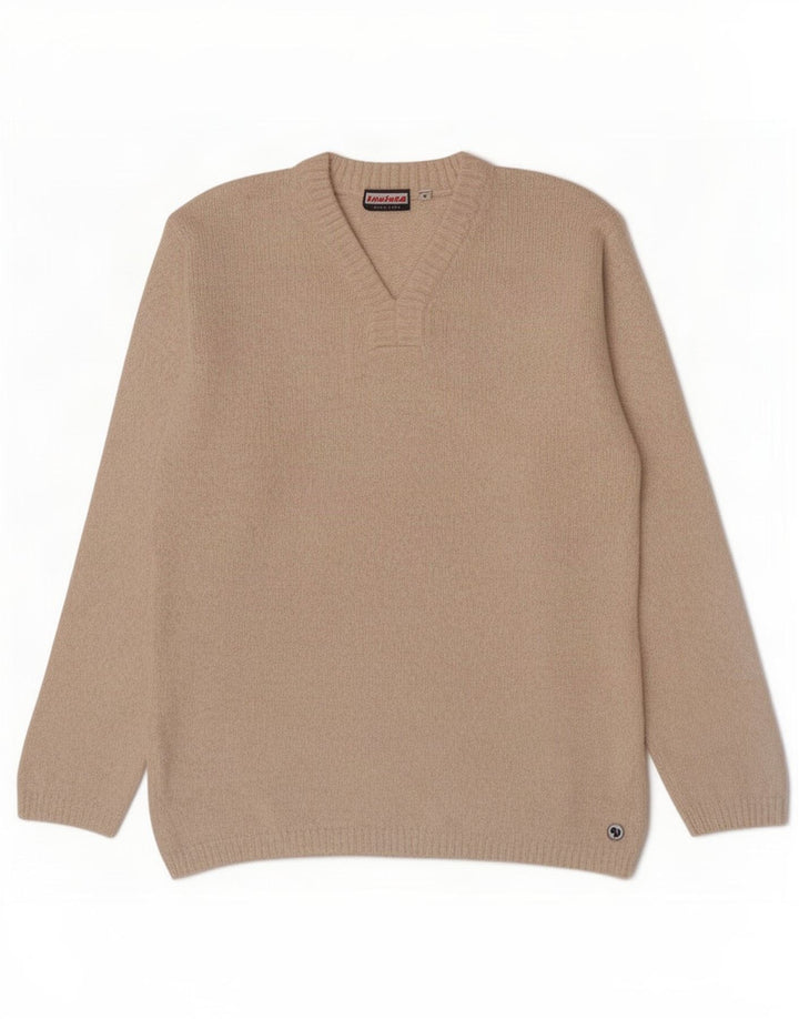Jersey con cuello en V para hombre Invicta Algodón beige medio