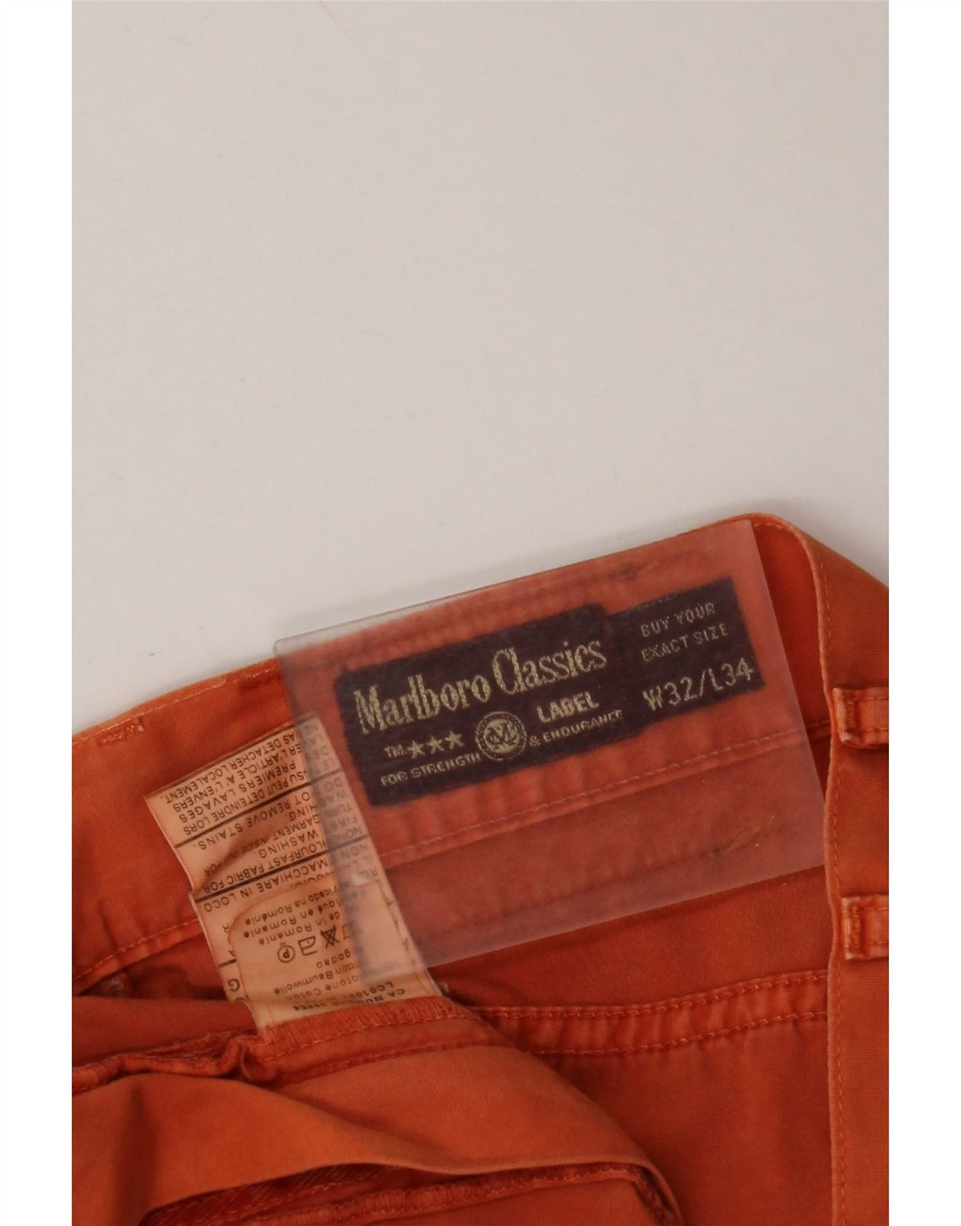MARLBORO CLASSICS Pantalones casuales rectos para hombre W32 L28 Algodón naranja