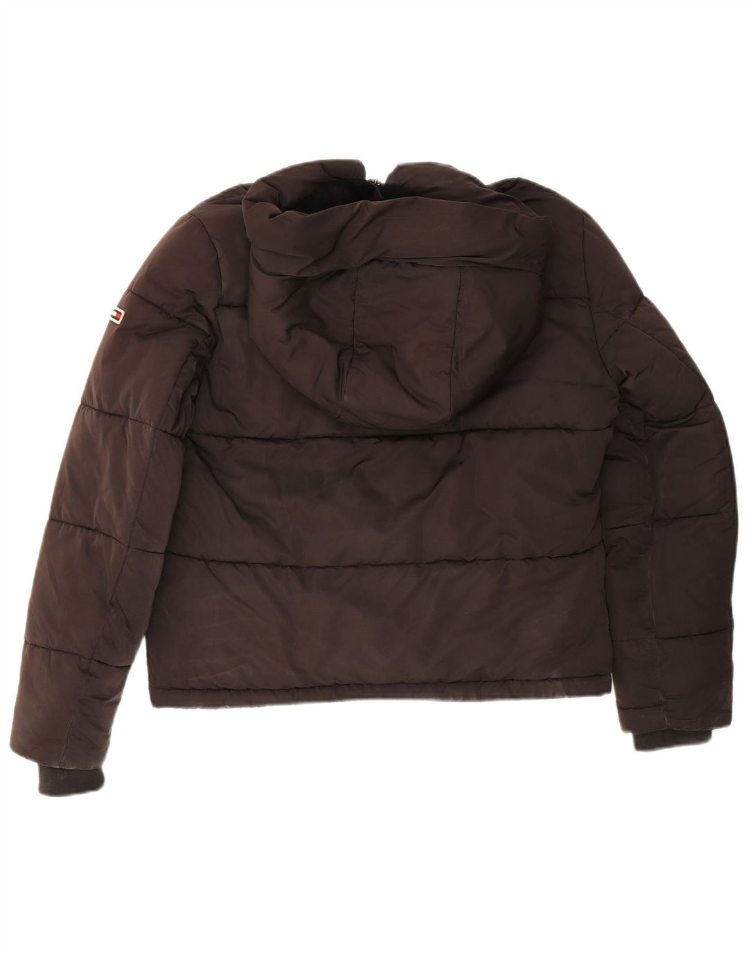 Tommy Hilfiger Chaqueta acolchada extragrande corta para mujer UK 6 XS Poliamida gris