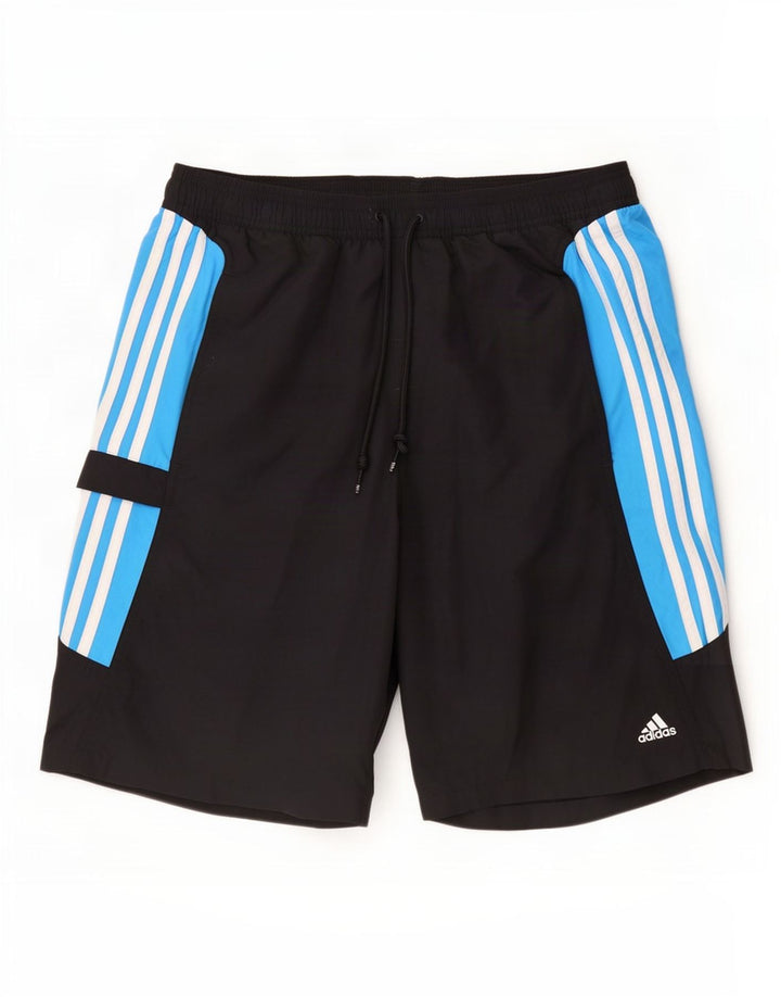 Adidas Hombre Bañador Corto Grande Negro Colorblock Poliéster