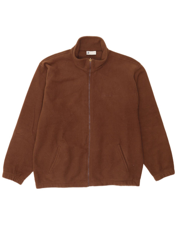 Sergio Tacchini Chaqueta polar para hombre UK 42 XL Poliéster marrón