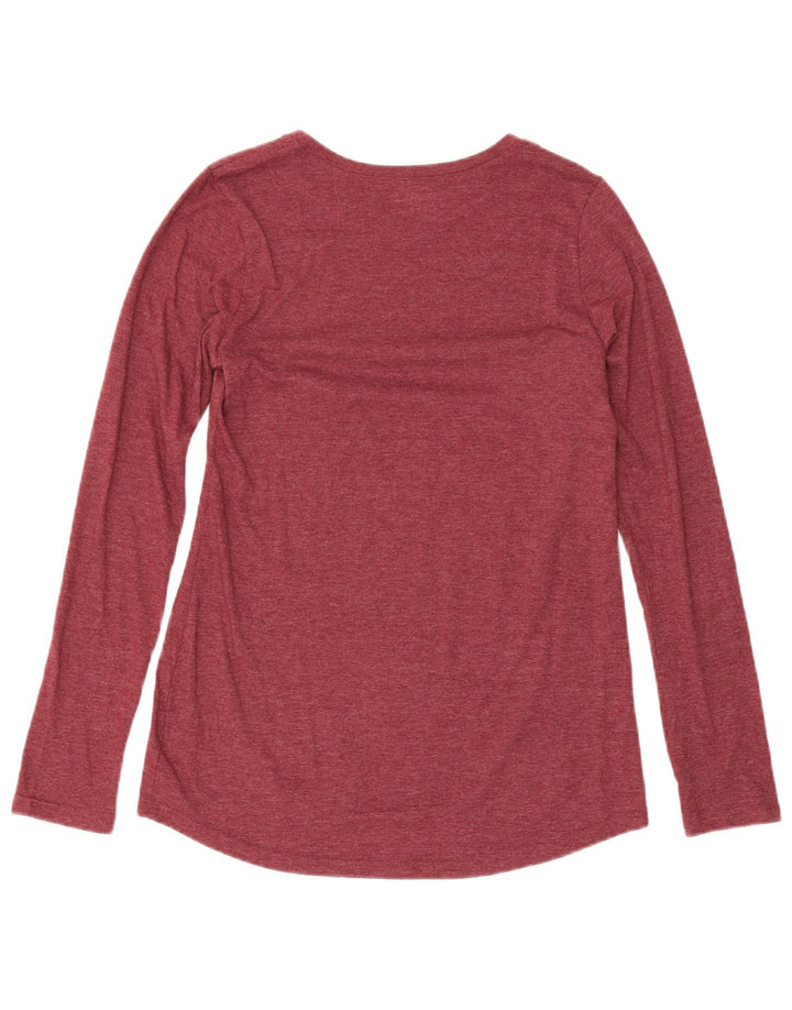 Reebok - Camiseta de manga larga para mujer, talla 40, poliéster moteado en color burdeos medio
