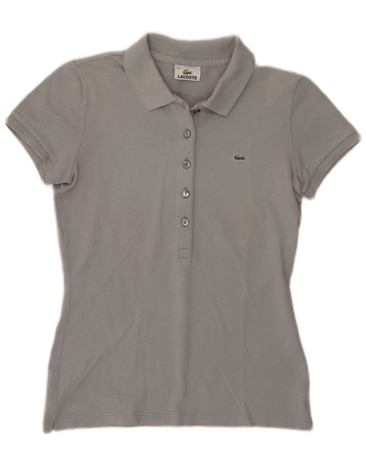 Polo Lacoste Mujer Talla 36 Pequeño Algodón Gris