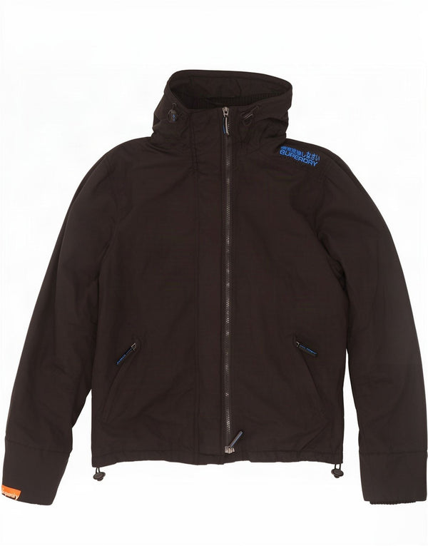 Superdry Chaqueta cortavientos con capucha y gráfico para hombre UK 42 XL Nylon negro
