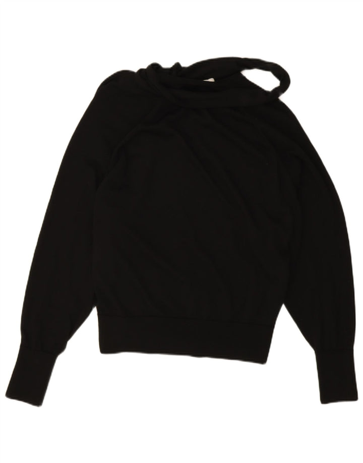 Cos Suéter tipo jersey de gran tamaño con cuello en V para mujer UK 10 Small Black Wool