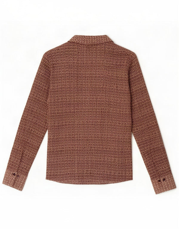 Marks & Spencer Blusa para mujer UK 44 Grande Borgoña Geométrica