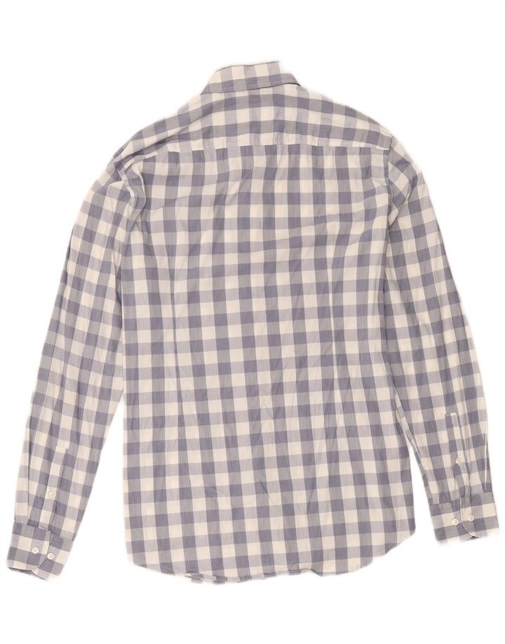 Hugo Boss Camisa Slim Fit para hombre Talla 15 1/2 Algodón a cuadros azul mediano