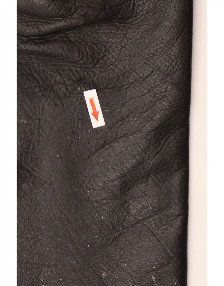 Heros By Held Pantalones de cuero para hombre W32 L30 Cuero negro
