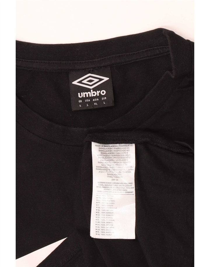 Umbro - Camiseta gráfica para hombre, talla grande, algodón negro
