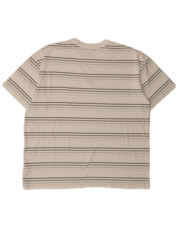 Nike - Camiseta holgada para hombre, talla XL, algodón a rayas blancas