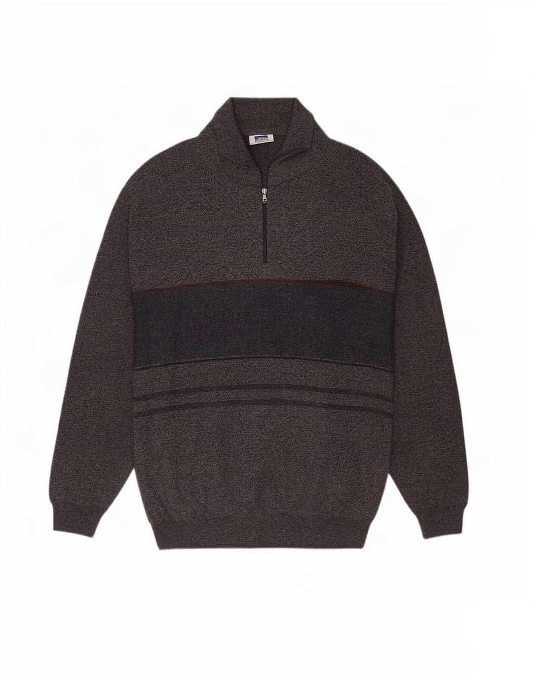 Rodes Hombre Polo Cuello Jersey Jersey Grande Azul Marino Rayas Lana