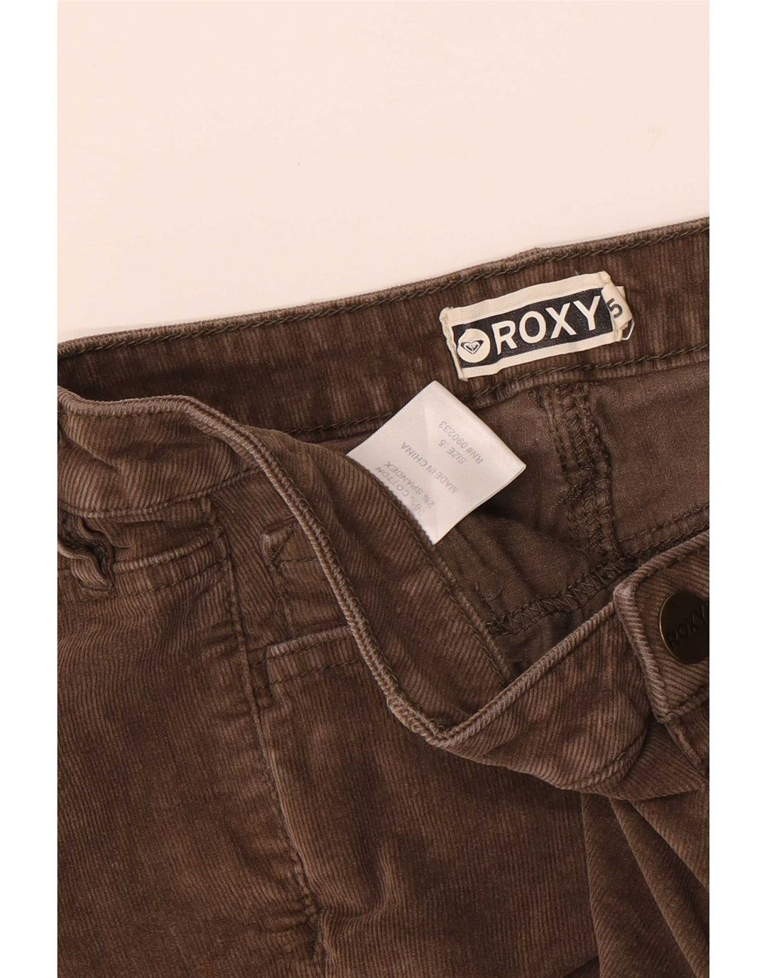Roxy Pantalones cortos de pana para mujer US 5 Small W28 Algodón marrón