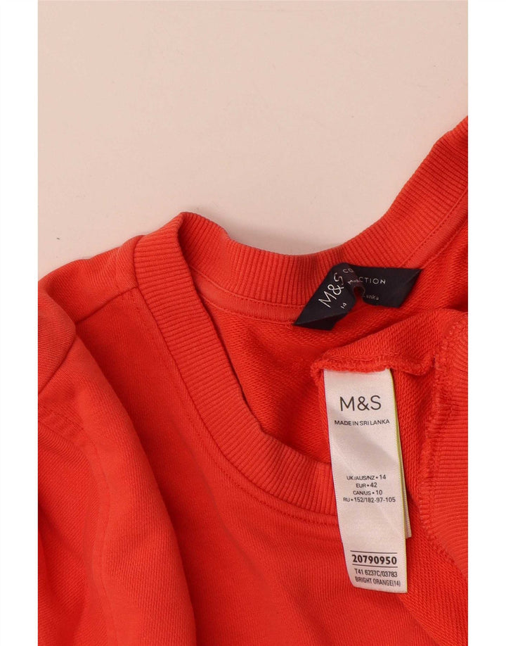Marks & Spencer Sudadera para mujer Jumper UK 44 Grande Naranja Algodón