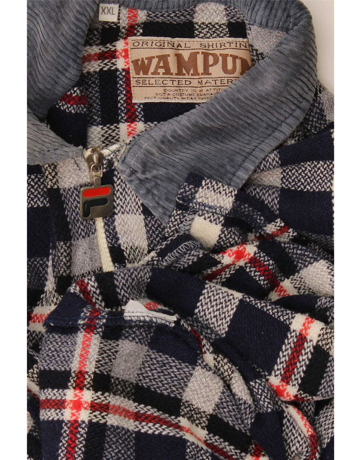 Wampum Camisa de franela para hombre 2XL Azul marino Cuadros