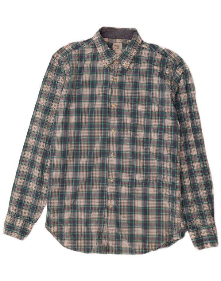 J. CREW Camisa para hombre Talla 15 1/2 Algodón a cuadros verde mediano