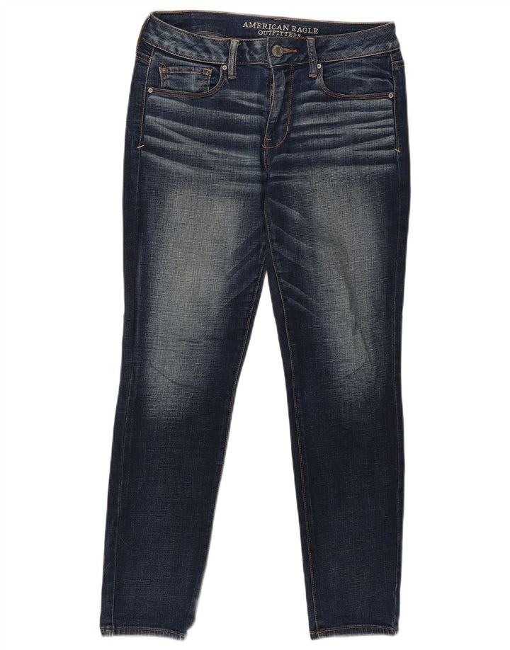 AMERICAN EAGLE Vaqueros pitillo para mujer UK 12 Medium W28 L27 Azul marino Algodón