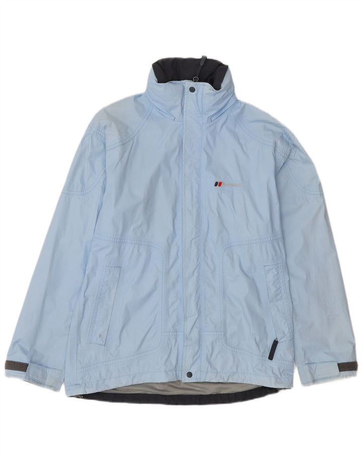 BERGHAUS Womens Oversized Rain Jacket UK 10 Small Blue Nylon