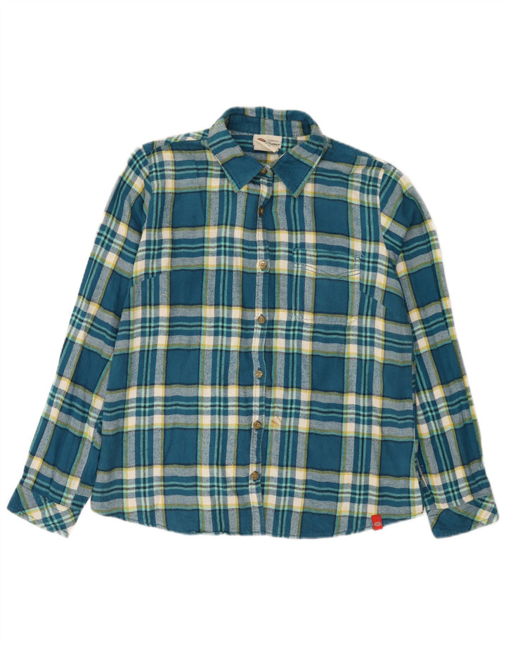 Dickies Camisa de franela para mujer UK 44 Algodón a cuadros azul medio