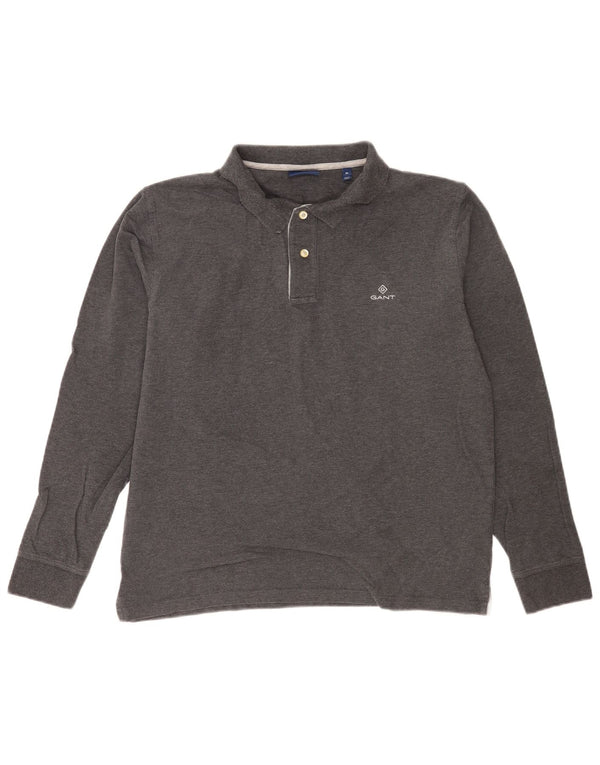 Gant Polo De Manga Larga Para Hombre XL Gris Algodón