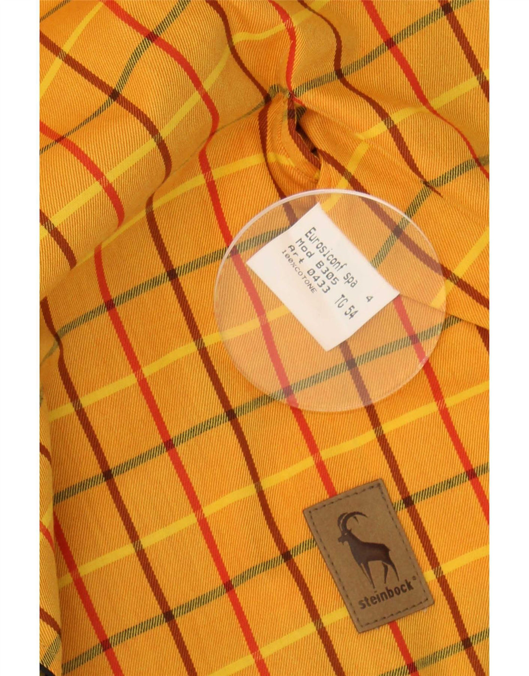 Steinbock Chaqueta reversible para hombre EU 54 2XL Algodón a cuadros amarillo