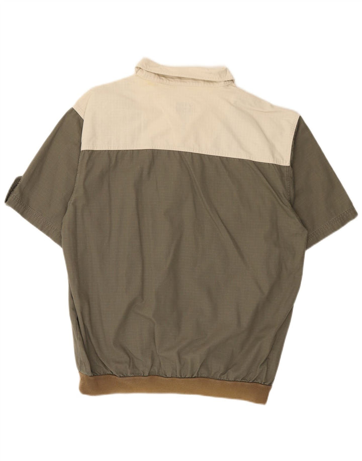Jacques Lorant Camisa tipo jersey de manga corta con bloques de color caqui medio