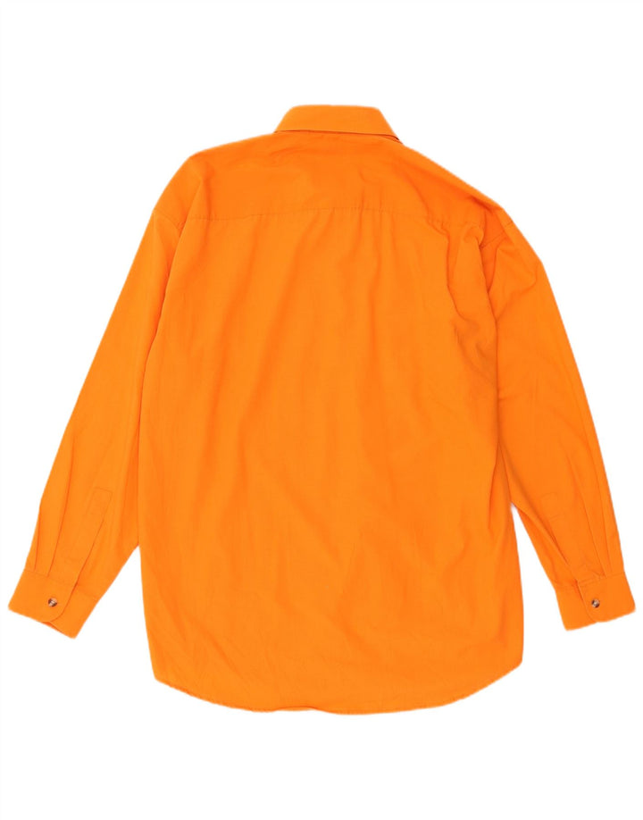 Camisa vintage para hombre de algodón naranja grande