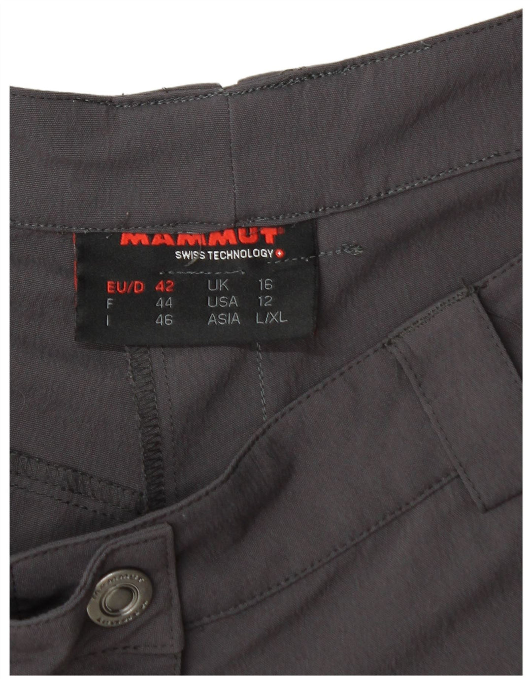 MAMMUT Pantalones cargo rectos para mujer UK 40 Large W32 L32 Nylon gris
