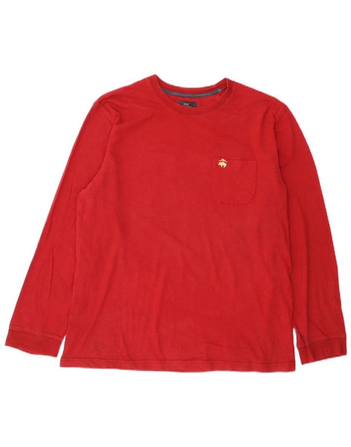 Brooks Brothers Top de corte regular para hombre, manga larga, algodón rojo grande