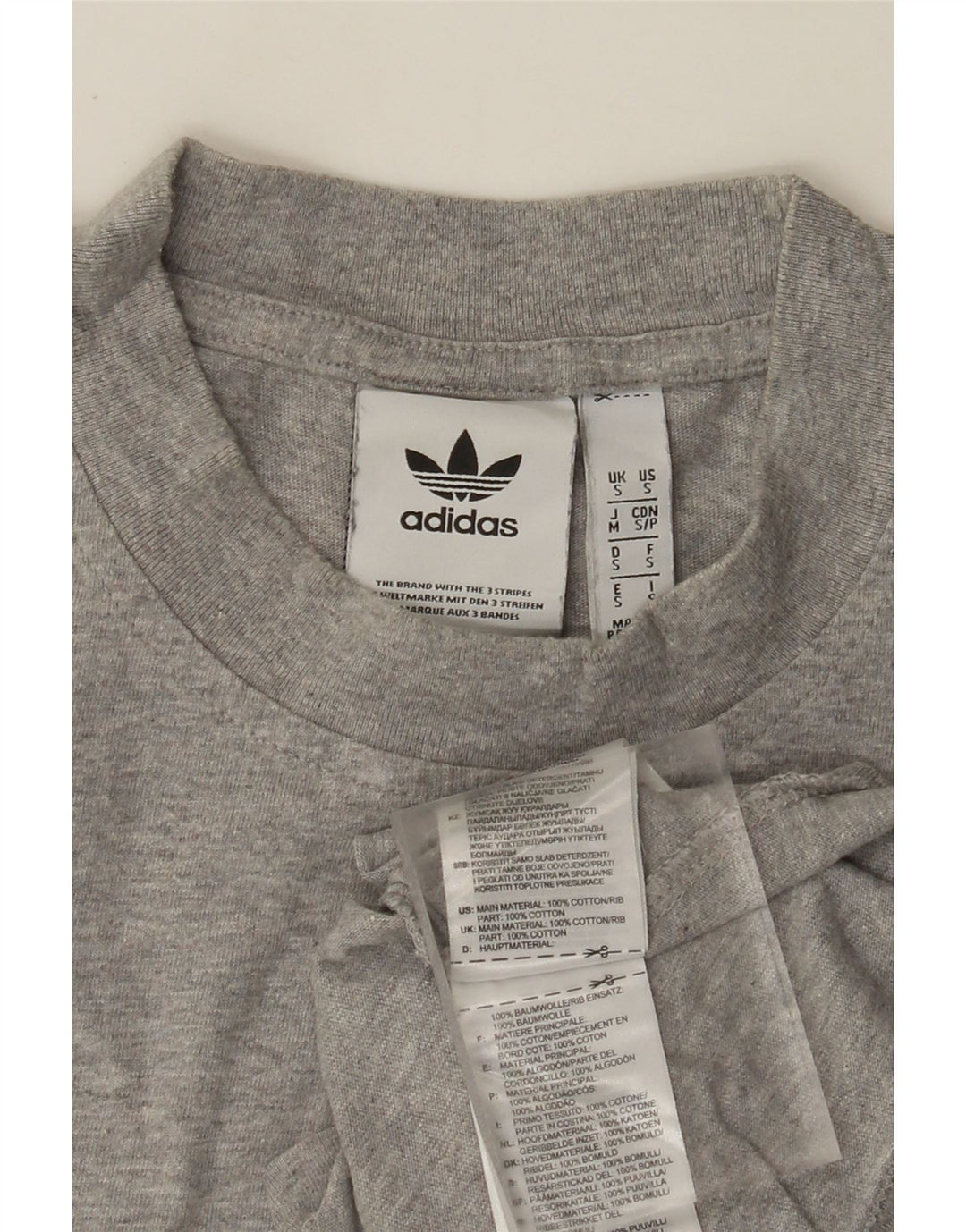ADIDAS Camiseta gráfica para hombre Top pequeño de algodón moteado gris