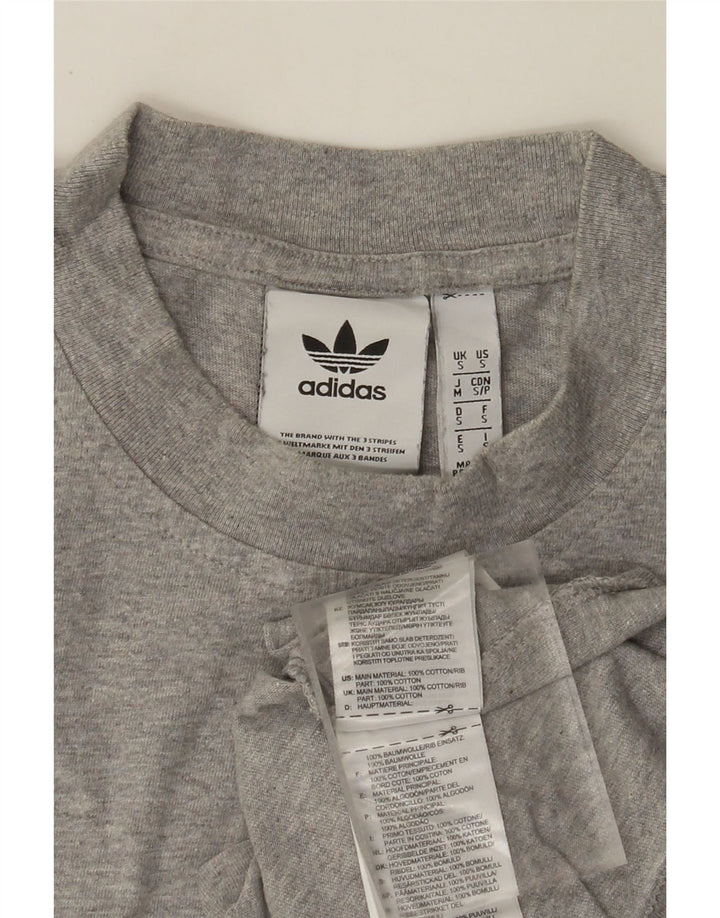 ADIDAS Camiseta gráfica para hombre Top pequeño de algodón moteado gris