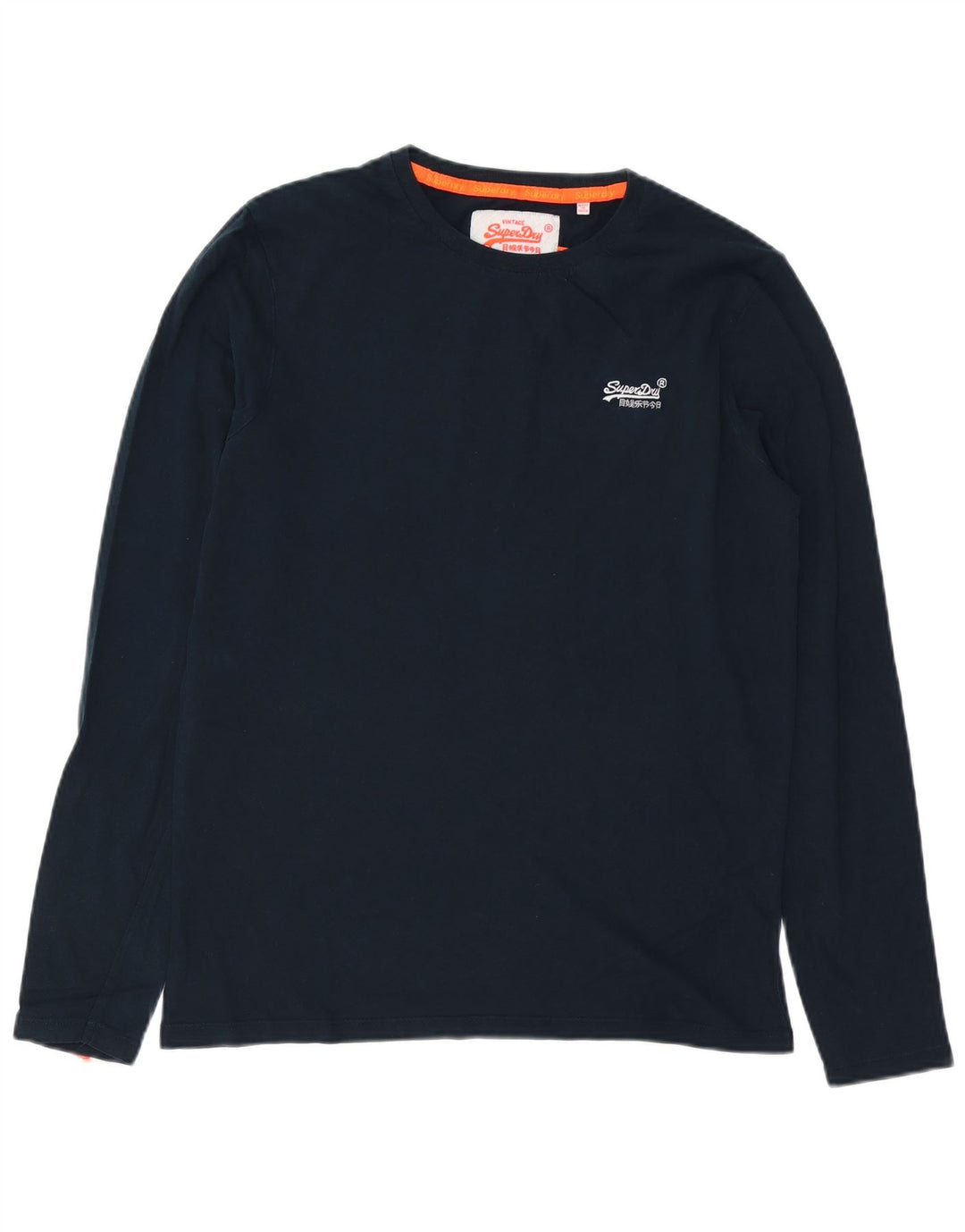 SUPERDRY Hombre Top Manga Larga Grande Azul Marino
