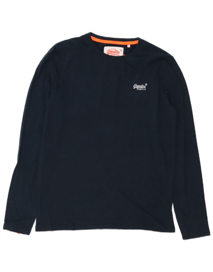 SUPERDRY Hombre Top Manga Larga Grande Azul Marino
