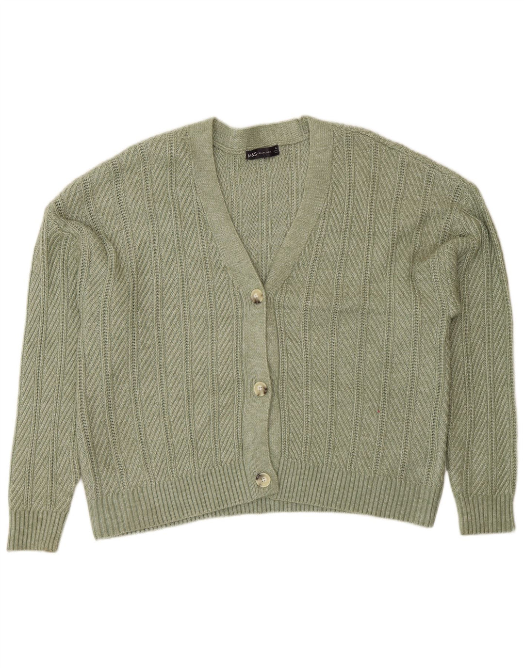 Marks & Spencer Cárdigan para Mujer UK 40 XL Poliéster Verde