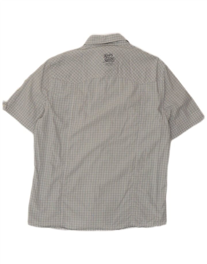 PEPE Jeans Camisa de manga corta para hombre con corte regular y cuadros grandes en color azul