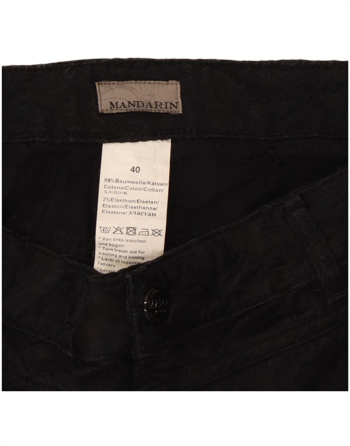 Vintage mujer lápiz falda EU 40 medio W30 negro algodón clásico