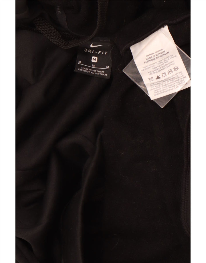 NIKE Hombre Dri Fit Sudadera con capucha Jumper Medium Negro Poliéster