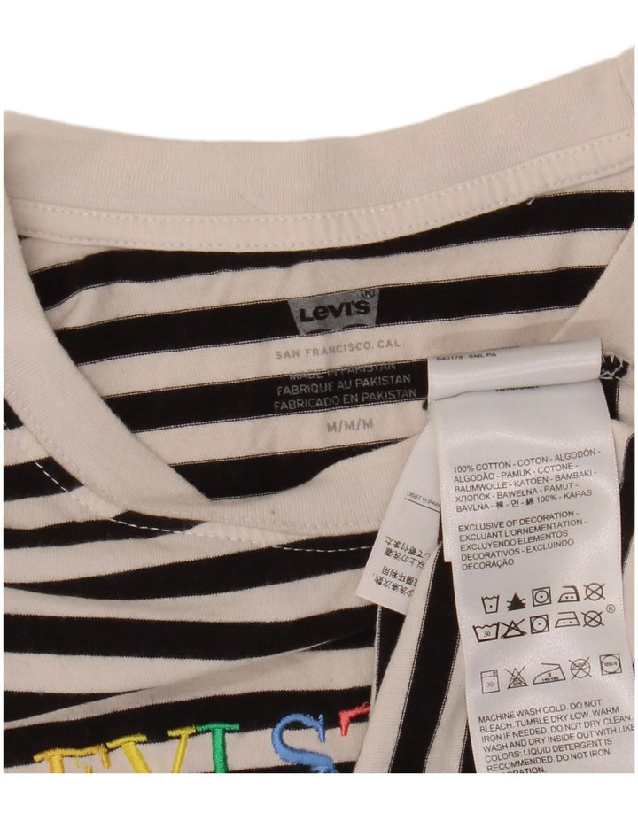 Levi's Top gráfico extragrande para mujer, manga larga, talla 44, talla mediana, color negro a rayas