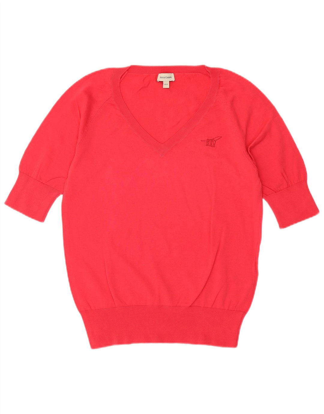 Henry s Jersey de Manga Corta con Cuello en V para Mujer IT 44 Medium Red