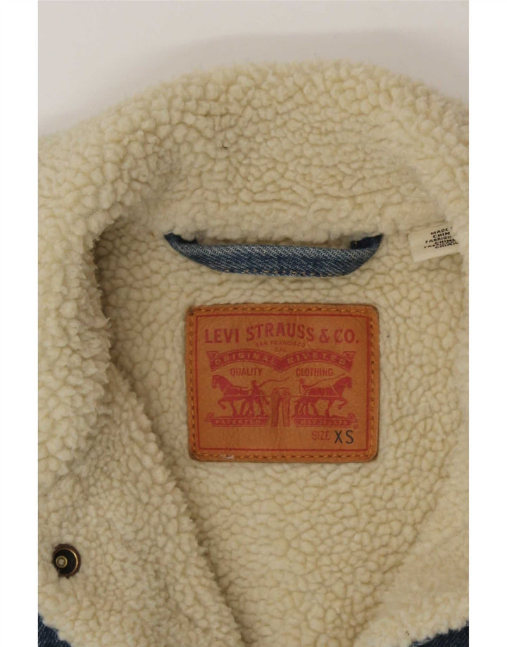 Levi's Chaqueta vaquera Sherpa para mujer UK 6 XS Algodón azul