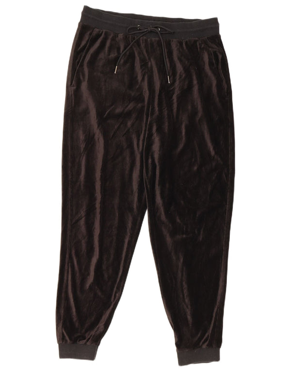 Marks & Spencer Womens Crop Tracksuit Trousers Joggers UK 12 Medium Brown
