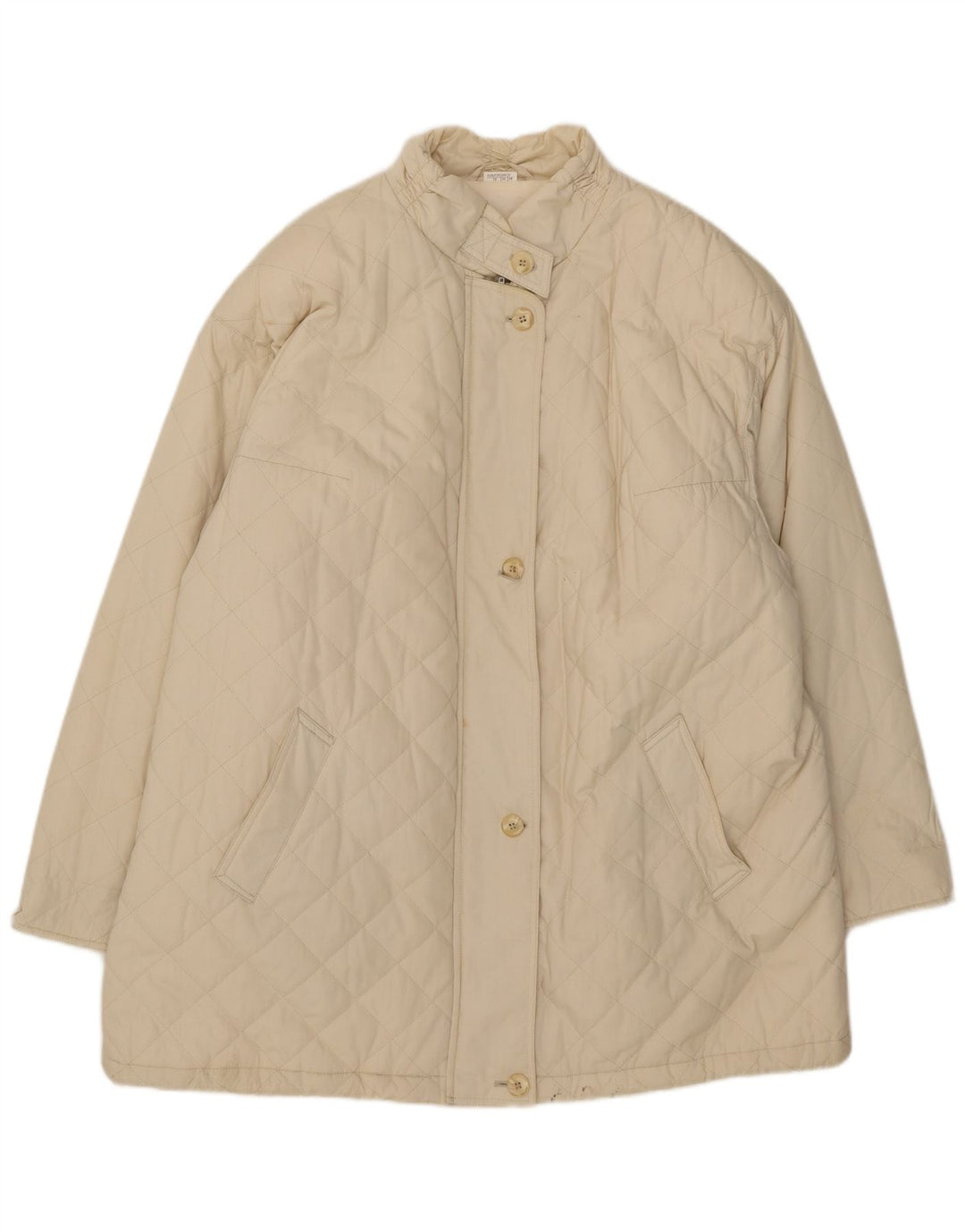 Chaqueta acolchada vintage para mujer IT 54 2XL Beige