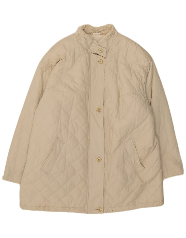 Chaqueta acolchada vintage para mujer IT 54 2XL Beige