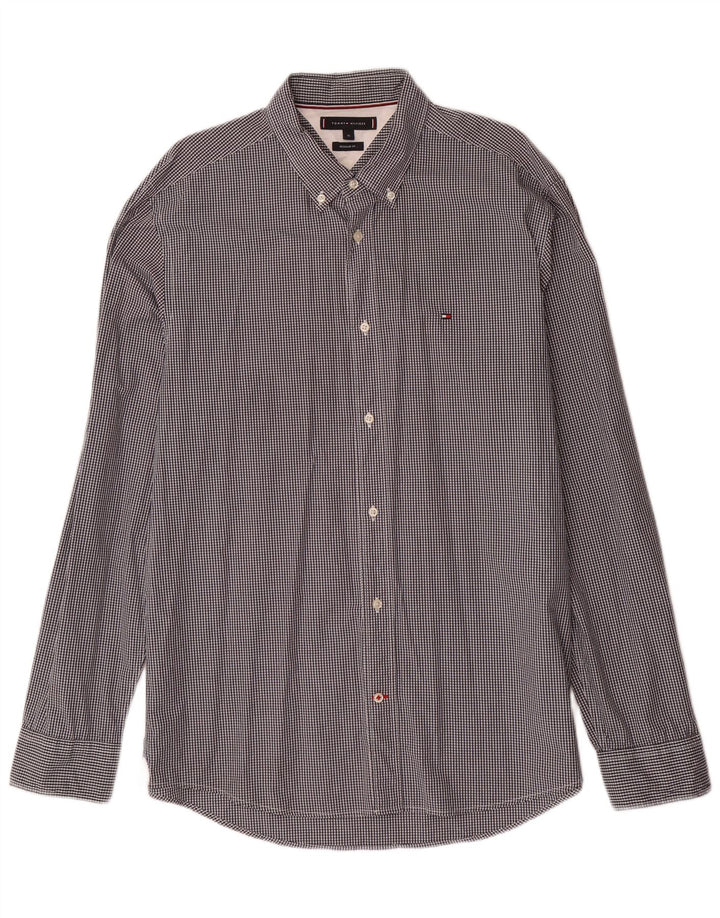TOMMY HILFIGER Camisa de corte regular para hombre XL Gris Vichy