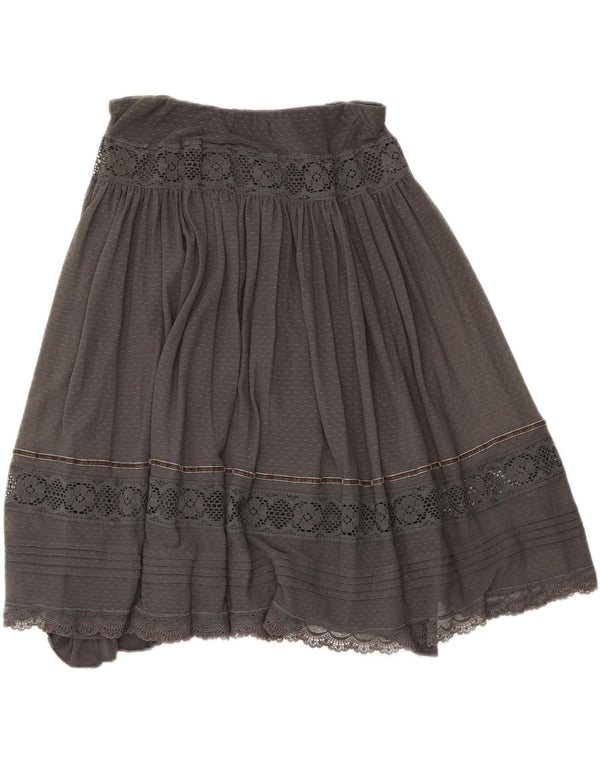 Zara Mujer Falda Plisada Mediana W28 Gris Rayas