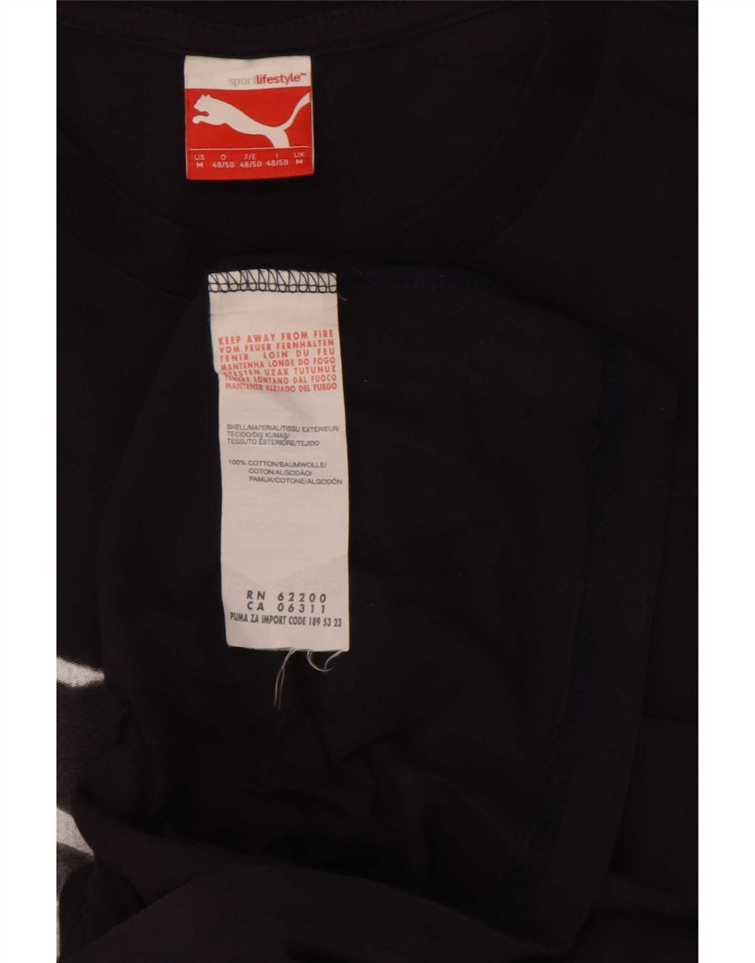 Camiseta Puma Hombre Graphic Top Medium Azul Marino Algodón