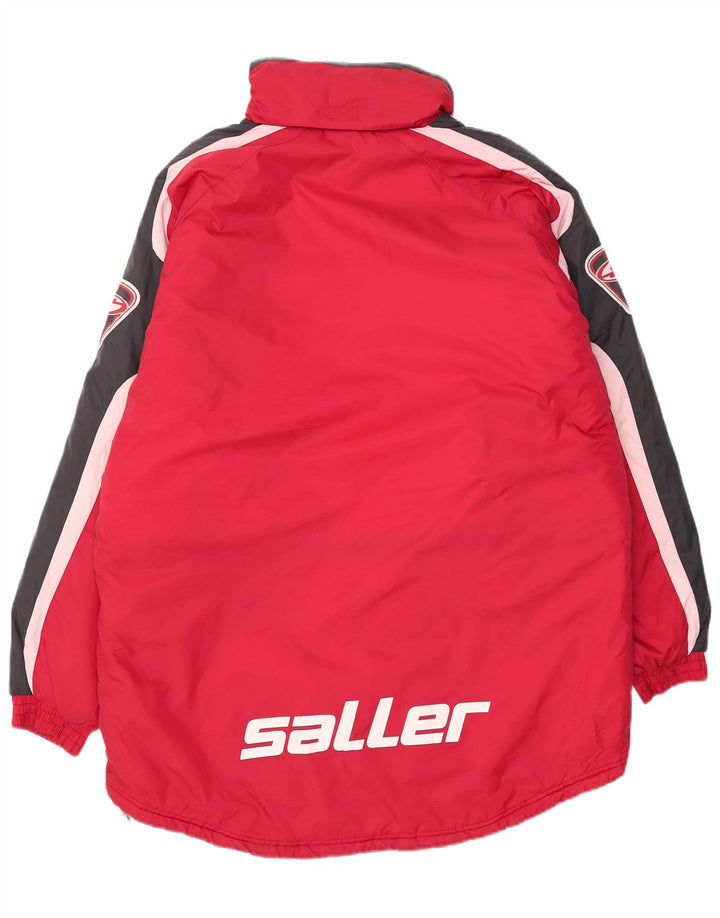 SALLER Mens Oversized Graphic Padded Jacket UK 40 Large Red Colourblock