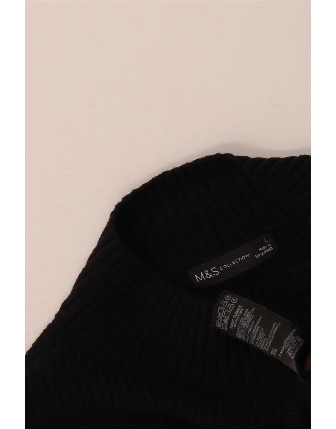 Marks & Spencer Vestido tipo jersey de manga larga para mujer UK 46 Grande Poliéster negro