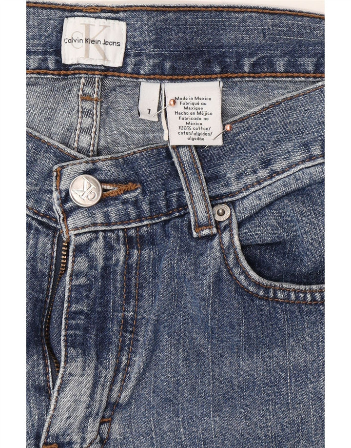 CALVIN KLEIN Vaqueros rectos para mujer US 7 Medium W30 L28 Algodón azul