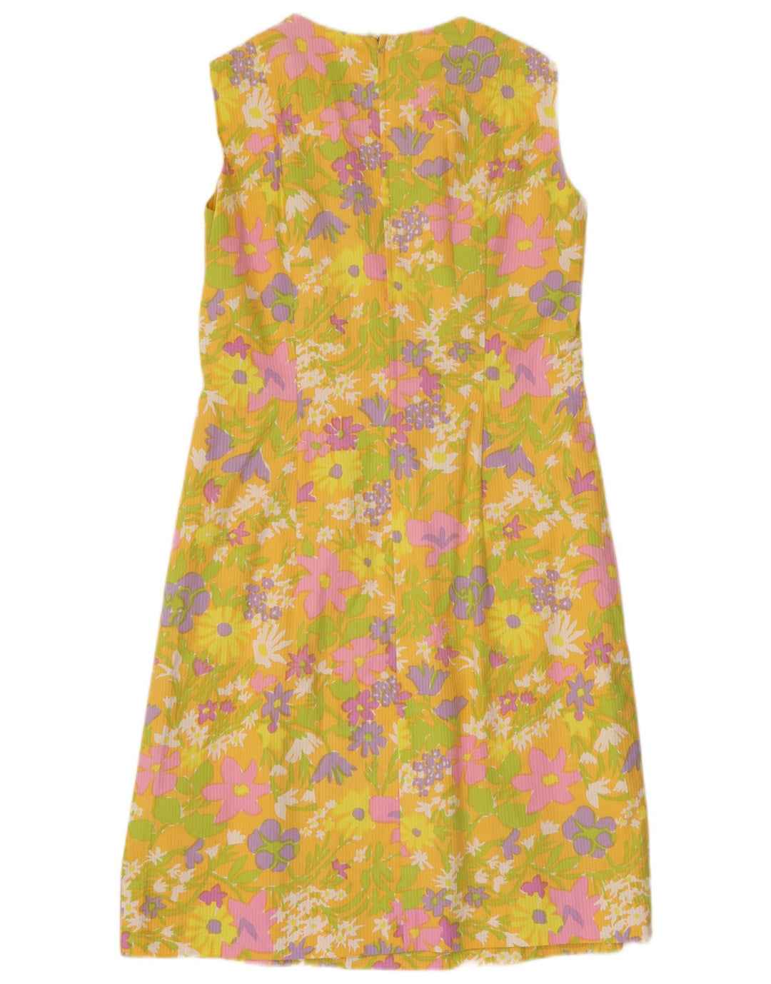 BOUSSAC Vestido tubo sin mangas para mujer UK 44 Medio Amarillo Floral