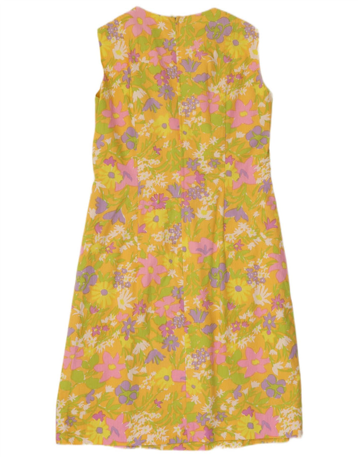 BOUSSAC Vestido tubo sin mangas para mujer UK 44 Medio Amarillo Floral
